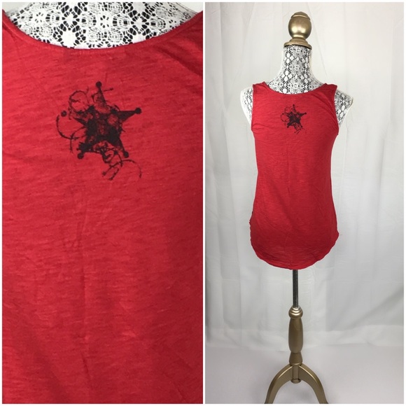 Rock & Republic Red Graphic Front Tank Top - Picture 3 of 5